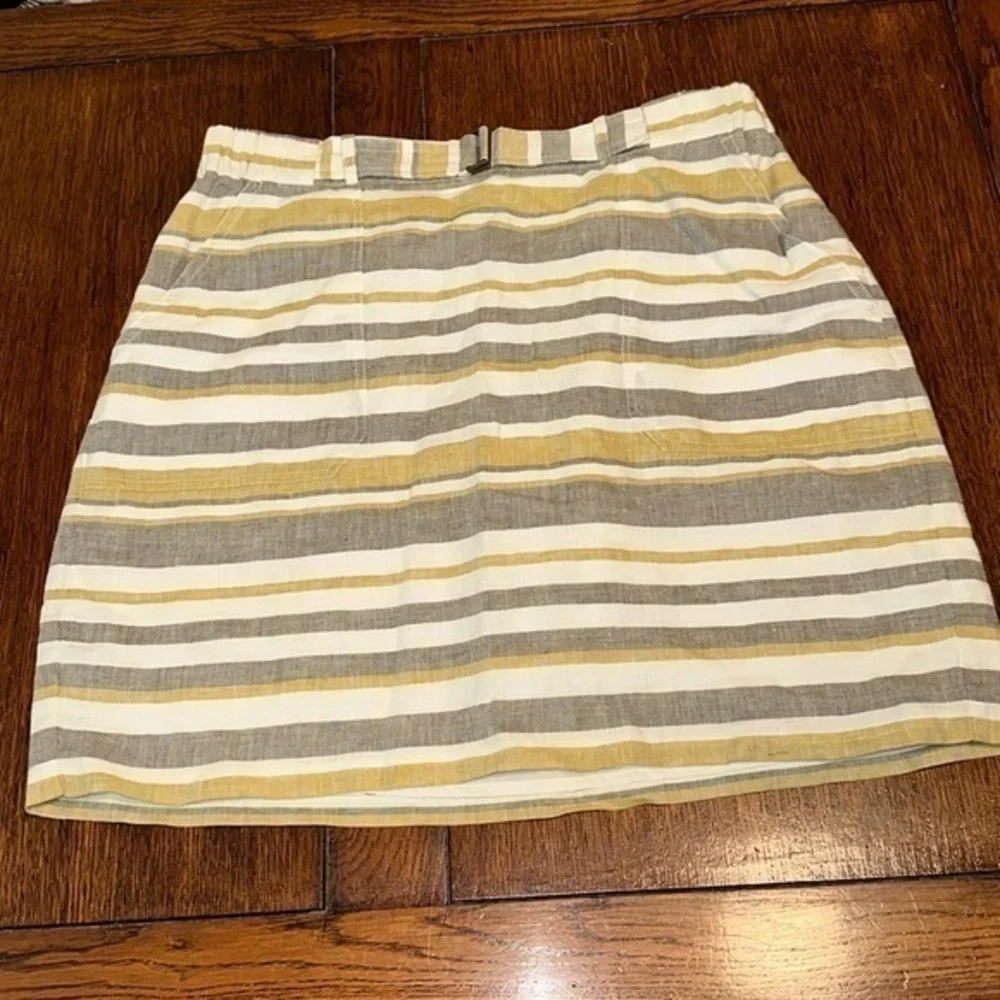 Banana Republic Factory yellow grey and white striped skirt size Medium